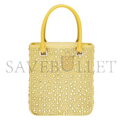 PRADA SMALL SATIN TOTE BAG WITH CRYSTALS 1BA331 (17.5*15*5cm) 